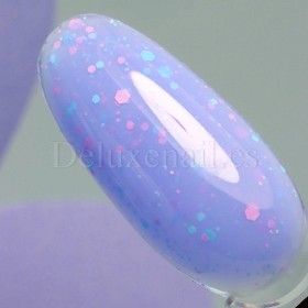 Base Rubber Summer Light 05 DE LA RO, base decorativa, azul con hexágonos, 12 ml