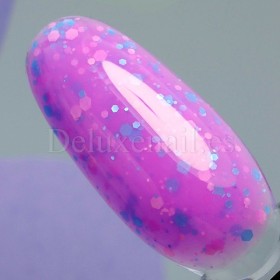 Base Rubber Summer Light 06 DE LA RO, base decorativa, violeta con hexágonos, 12 ml