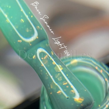 Base Rubber Summer Light 04 DE LA RO, base decorativa, turquesa con hexágonos, 12 ml