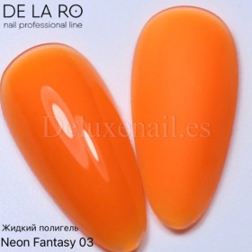 Base Neon Fantasy 03 DE LA RO, base de color naranja neón, 12 ml