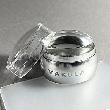 Kit de stamping Vakula - Sello de silicona con raspador, Plata, 1ud