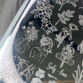 Placa Grande 10 Darstamp Floral