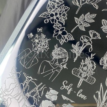 Placa Grande 10 Darstamp Floral