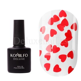 Top sin pegajosidad Komilfo L´amour Red, con UV filtros, 8 ml