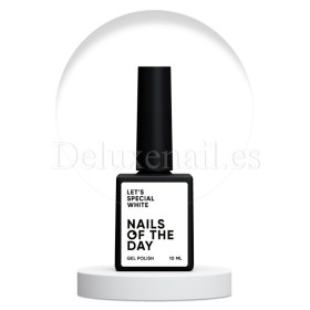 Gel Polish White 001 NAILSOFTHEDAY, esmalte semipermanente blanco, 10 ml
