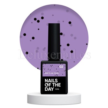 Esmalte Permanente MiDots 02 NAILSOFTHEDAY, Violeta con partículas negras, 10 ml