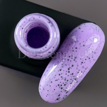 Esmalte Permanente MiDots 02 NAILSOFTHEDAY, Violeta con partículas negras, 10 ml