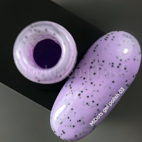 Esmalte Permanente MiDots 03 NAILSOFTHEDAY, Violeta claro con partículas negras, 10 ml