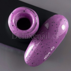 Esmalte Permanente MiDots 06 NAILSOFTHEDAY, Morado con partículas negras, 10 ml