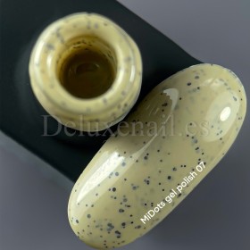 Esmalte Permanente MiDots 07 NAILSOFTHEDAY, Amarillo Lechoso con partículas negras, 10 ml
