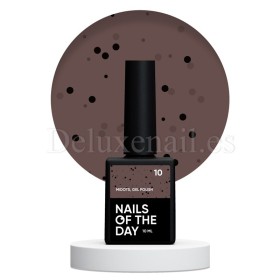 Esmalte Permanente MiDots 10 NAILSOFTHEDAY, Marrón con partículas negras, 10 ml