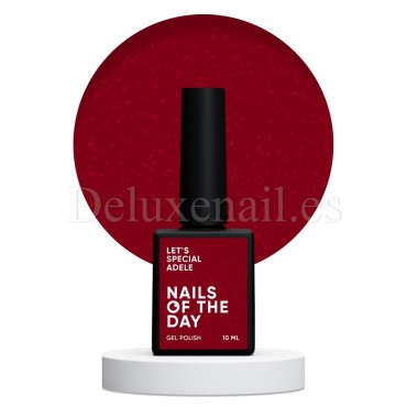 Esmalte Permanente Let’s special Adele NAILSOFTHEDAY, Rojo con purpurina, 10 ml