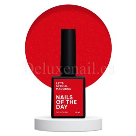 Esmalte Permanente Let’s special Madonna NAILSOFTHEDAY, Rojo con micro brillo, 10 ml