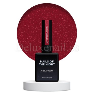 Esmalte Reflectante Céline NAILSOFTHENIGHT, Rojo oscuro, 10 ml