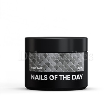 Fiber Base NAILSOFTHEDAY, base elástica con fibras para uñas debilitadas, transparente, 30 ml