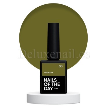 Color Base 03 NAILSOFTHEDAY, base de color verde caqui, 10 ml