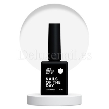 Base Let’s Amsterdam 01 NAILSOFTHEDAY, base de color blanco lechoso, 10 ml