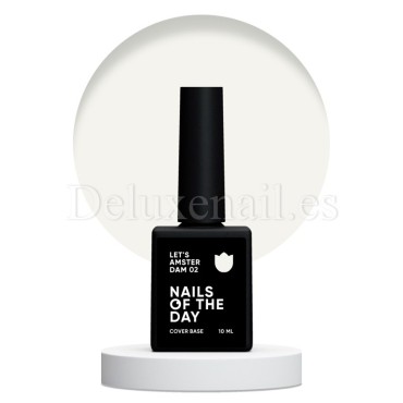 Base Let’s Amsterdam 02 NAILSOFTHEDAY, base de color blanco lechoso, 10 ml