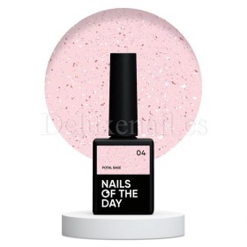 Potal Base 04 NAILSOFTHEDAY, base decorativa, rosa con trozos de foil multicolor, 10 ml