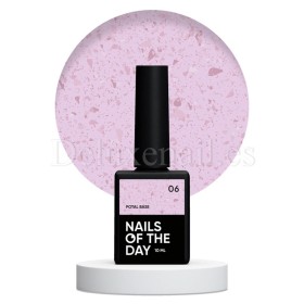Potal Base 06 NAILSOFTHEDAY, base decorativa, rosa con trozos de foil cobre, 10 ml