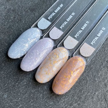 Potal Base 10 NAILSOFTHEDAY, base decorativa, blanco lechoso con trozos de foil plateado, 10 ml