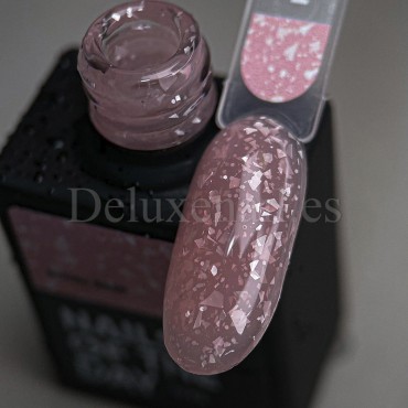 Potal Base 13 NAILSOFTHEDAY, base decorativa, rosa traslúcido con trozos de foil blanco, 10 ml