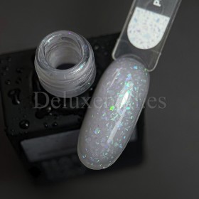Potal Base 16 NAILSOFTHEDAY, base decorativa, blanco lechoso con trozos de foil holográfico, 10 ml
