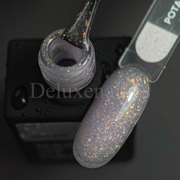 Potal Base 19 NAILSOFTHEDAY, base decorativa, blanco lechoso con trozos de foil holográfico, 10 ml