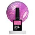 Potal Base 23 NAILSOFTHEDAY, base decorativa, rosa con trozos de foil holográfico, 10 ml