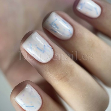 Potal Base 26 NAILSOFTHEDAY, base decorativa, beige lechoso con decoración mix neón, 10 ml