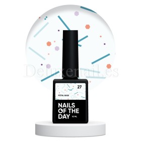 Potal Base 27 NAILSOFTHEDAY, base decorativa, blanco lechoso con decoración mix neón, 10 ml