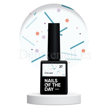 Potal Base 27 NAILSOFTHEDAY, base decorativa, blanco lechoso con decoración mix neón, 10 ml
