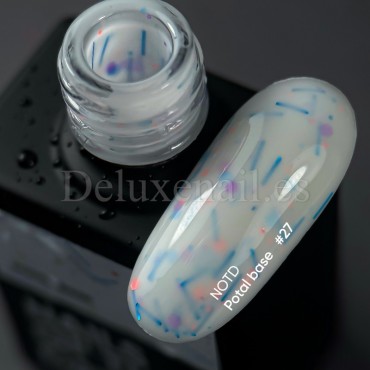 Potal Base 27 NAILSOFTHEDAY, base decorativa, blanco lechoso con decoración mix neón, 10 ml