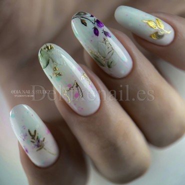 Potal Base 28 NAILSOFTHEDAY, base decorativa, blanco lechoso con decoración mix neón, 10 ml