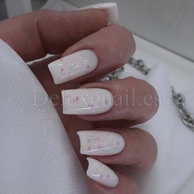 Potal Base 28 NAILSOFTHEDAY, base decorativa, blanco lechoso con decoración mix neón, 10 ml