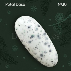 Potal Base 30 NAILSOFTHEDAY, base decorativa, blanco lechoso con hexágonos negro y verde, 10 ml