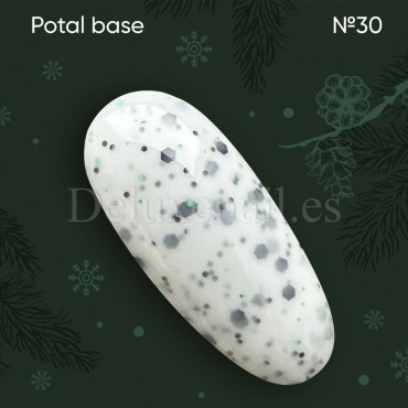 Potal Base 30 NAILSOFTHEDAY, base decorativa, blanco lechoso con hexágonos negro y verde, 10 ml