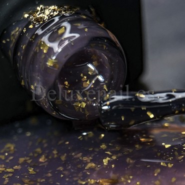 Malbec Base Potal 04 NAILSOFTHEDAY, base decorativa, rosa lechoso con trozos de foil dorado, 10 ml