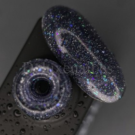 Reflective Base 02 NAILSOFTHENIGHT, base decorativa, azul con micro brillo reflectante azul y turquesa, 10 ml