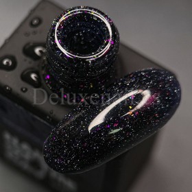 Reflective Base 03 NAILSOFTHENIGHT, base decorativa, azul oscuro con micro brillo reflectante morado y rosa, 10 ml