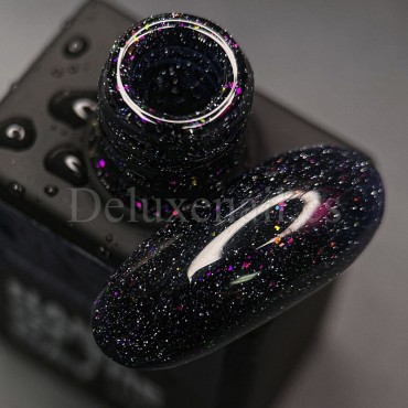 Reflective Base 03 NAILSOFTHENIGHT, base decorativa, azul oscuro con micro brillo reflectante morado y rosa, 10 ml
