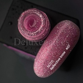 Reflective Base 07 NAILSOFTHENIGHT, base decorativa, rosa con micro brillo reflectante, 10 ml