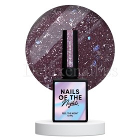 Reflective Base 10 NAILSOFTHENIGHT, base decorativa, violeta claro con micro brillo reflectante, 10 ml