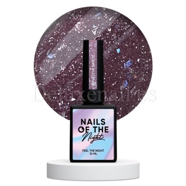 Reflective Base 10 NAILSOFTHENIGHT, base decorativa, violeta claro con micro brillo reflectante, 10 ml