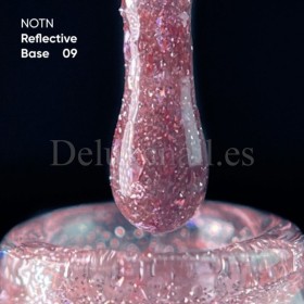 Reflective Base 09 NAILSOFTHENIGHT, base decorativa, rosa con micro brillo reflectante, 10 ml