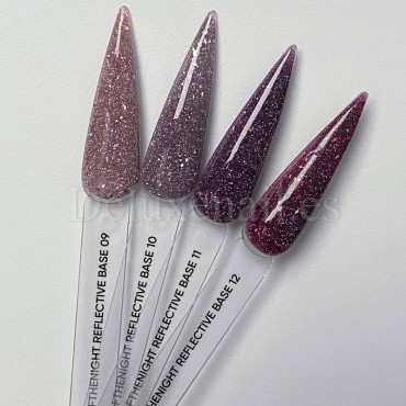 Reflective Base 11 NAILSOFTHENIGHT, base decorativa, morado con micro brillo reflectante, 10 ml