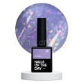 Potal Base 20 NAILSOFTHEDAY, base decorativa, lila con trozos de foil holográfico, 10 ml