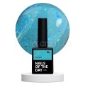 Potal Base 24 NAILSOFTHEDAY, base decorativa, zzul con trozos de foil holográfico, 10 ml
