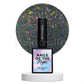Reflective Base 01 NAILSOFTHENIGHT, base decorativa, plata con micro brillo reflectante plata y rosa, 10 ml