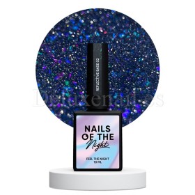 Reflective Base 02 NAILSOFTHENIGHT, base decorativa, azul con micro brillo reflectante azul y turquesa, 10 ml